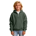 thumbnail image 7 of GUZOM Kids Boys Long Sleeve Waffle Knit Half Zip Pullover Hoodie Sweatshirt with Pocket Army Green,Size 13 T, 7 of 7