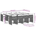 thumbnail image 4 of vidaXL 9 Piece Garden Dining Set with Cushions Brown Poly Rattan, 4 of 5