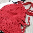 thumbnail image 2 of Women Sexy Halter Backless Bikini Top Beach Handmade Knitted Swimsuit Bikini, 2 of 3