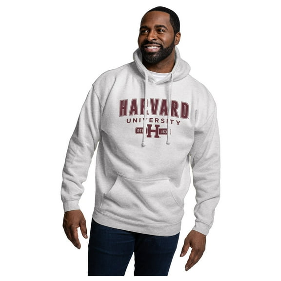 Men's-League Collegiate Wear  Heather Gray Harvard Crimson Essentials 2.0 Fleece Pullover Hoodie