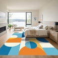 thumbnail image 3 of ODIKA 5'x7' Machine Washable Non-Slip Area Rug, Geometric Navy Blue High Traffic Rug with Pad, Blue, 1051587, 3 of 8