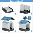 thumbnail image 2 of ZENSTYLE 26" Plastic Dog House Indoor Outdoor Puppy Shelter Kennel with Adjustable Skylight Blue, 2 of 11