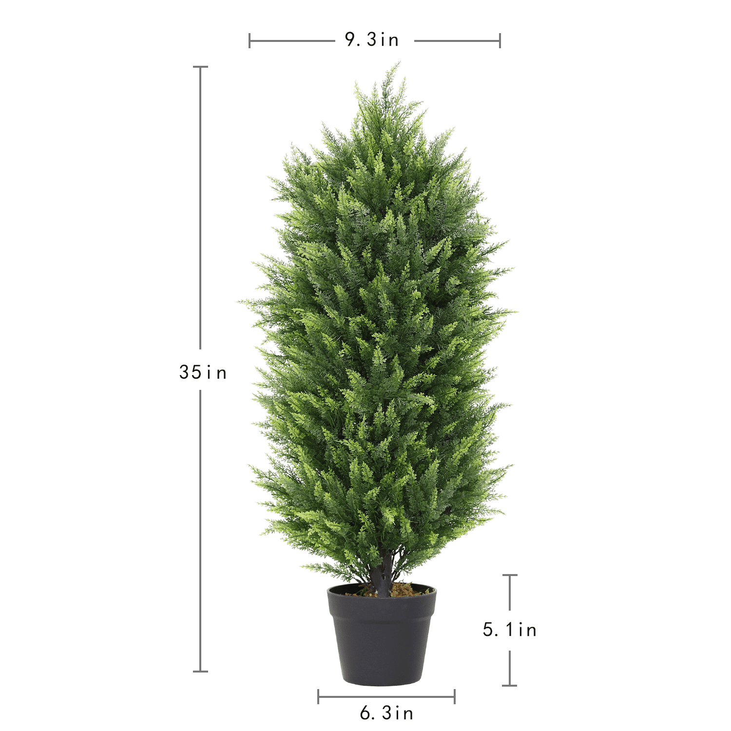 3FT Artificial Topiary Cedar Trees , Outdoors UV Protection Fake Cypress Tree Potted Plants for Patio, Home Porch, Doorway Decor