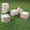 Giant Wooden Yard Dice Outdoor Lawn Game, 6 Playing Dice with Carrying Case for Kids and Adults by Hey! Play!