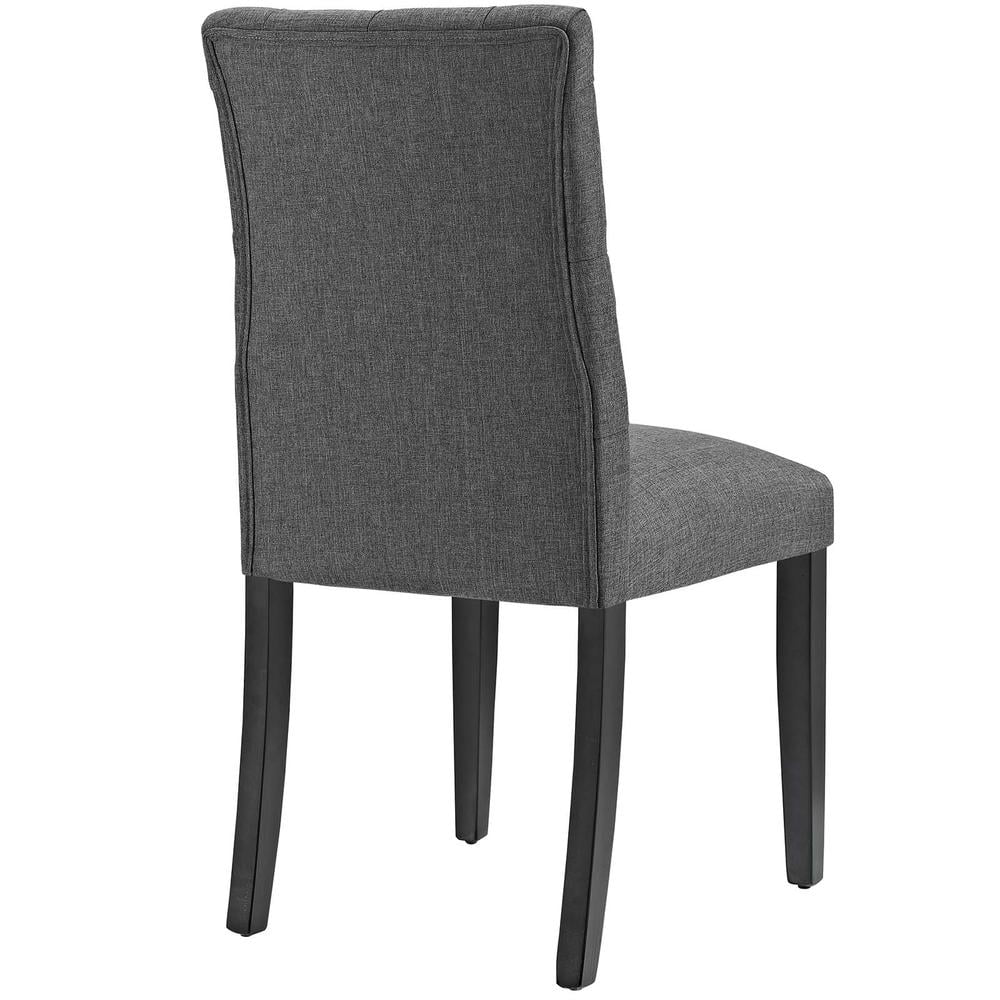 Modway Duchess 21.5" Button Tufted Polyester Fabric Dining Chair in Gray