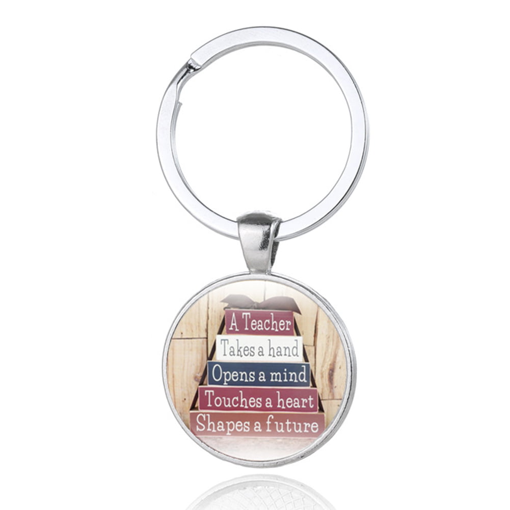 Thank You Gift for Teacher Carved Round Key Ring Pendant Keyring Dad Mum New HD 