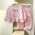 thumbnail image 4 of Mnyotv Baby Girl Fall Spring Clothes Cartoon Print Tops Casual Sweatpants 2Pcs Set Toddler Girls Outfits Size 3-4 Years, 4 of 7