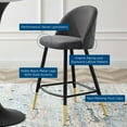 thumbnail image 7 of Modway Cordial Performance Velvet Counter Stools - Set of 2 in Gray, 7 of 7