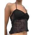 thumbnail image 4 of Women Vest, Sleeveless Lacing Halterneck Backless Flower See-through Patchwork Summer Tops for Club Party, 4 of 6