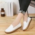 thumbnail image 4 of Quaouag Women's Leather Slip On Loafers Fashion Casual Walking Shoes, 4 of 5