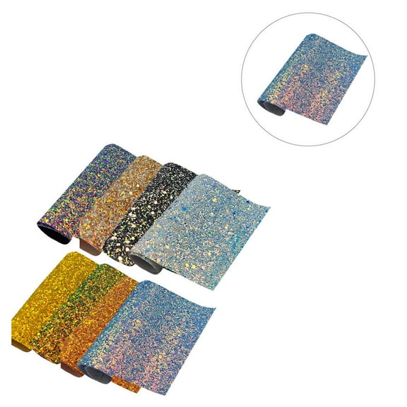 LABSERRON 8Pcs Glitter Construction Paper Assorted Color Shiny Appearance Diy Projects Headliner Material Craft Making