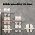 thumbnail image 6 of Hvmvliv Wall Shoe Rack Bathroom Wall Mounted Foldable 3 In 1 Slipper Rack Without Punching Multi-Functional Slipper Storage Shoe Rack In The Bathroom Gray, 6 of 8