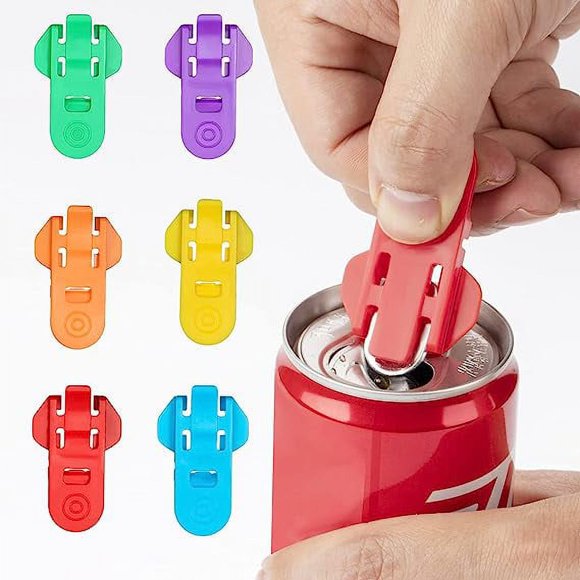 Nvzi Easy Can Opener, 6-Pcs color soda beer can opener and beverage can cover protector,Premium Plastic Shields.