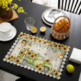 thumbnail image 3 of Sunflowers Placemats Set of 8, Spring Farmhouse Vintage Truck Leaf Black Plaid Placemats for Dining Table, Place Mats for Kitchen Tabletop, Waterproof Wipeable Dining Table Mats Set, 3 of 9