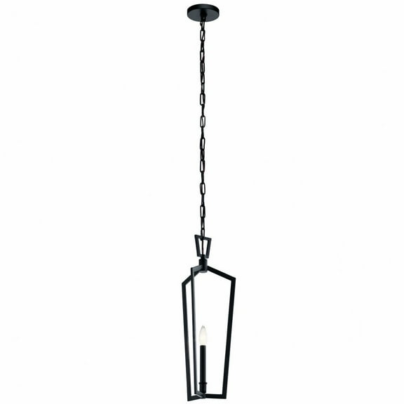 43497BK Kichler Lighting Abbotswell - 1 Light Pendant - with Traditional inspirations - 23.5 inches tall by 9.5 inches wide-Black Finish