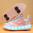 thumbnail image 5 of Kids Wheels Shoes with Lights Rechargeable Roller Skates Shoes Retractable Wheels Shoe LED Flashing Sneakers for Girls Boys Gift, 5 of 9