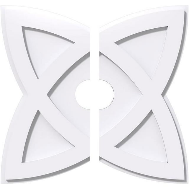 Ekena Millwork CMP18CM2-03000 18 in. OD x 3 in. ID Square Cosmo Architectural Grade PVC Contemporary Ceiling Medallion - 2 Piece