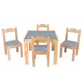 thumbnail image 1 of Set comedor de madera barnizada Duduk Azul COM-PIL, 1 of 2