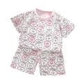 thumbnail image 5 of Odeerbi 3M-6Y Niños Niñas Pijamas de Verano de Algodón Con Estampado Camisetas de Manga Corta Pantalones Cortos Conjunto de Dos Piezas, 5 of 5