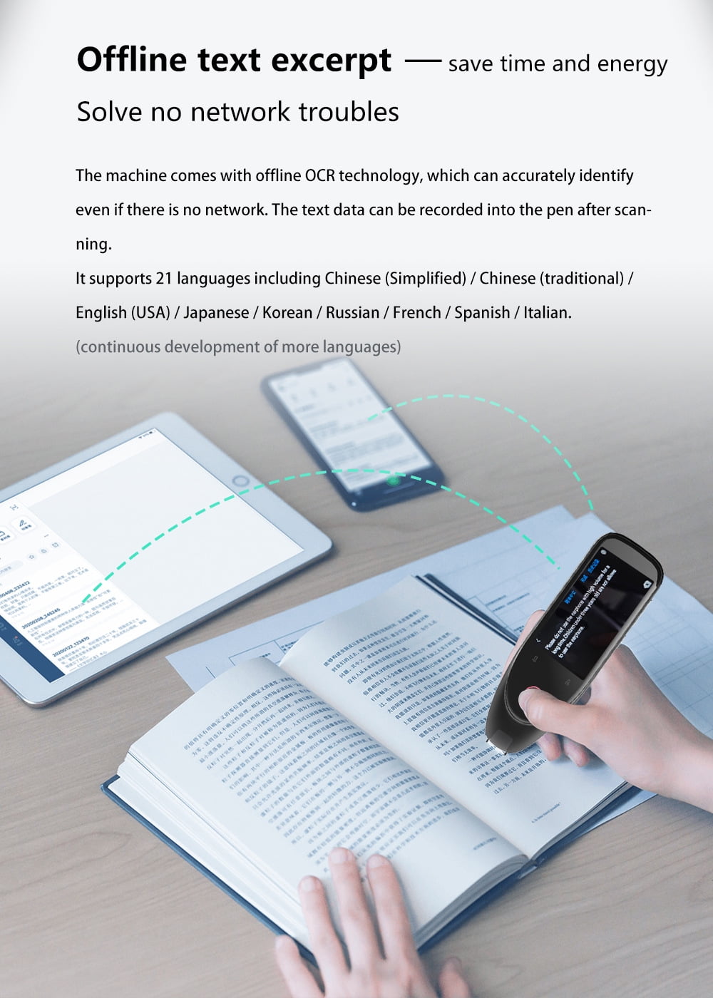Language Translator Pen, 112 Languages Supported Translation Pen,Pen Scanner, Text to Speech Reading Pen for Dyslexia,Text Extract Reader Pen, Portable Traductor Pen for Study, Travel,Business