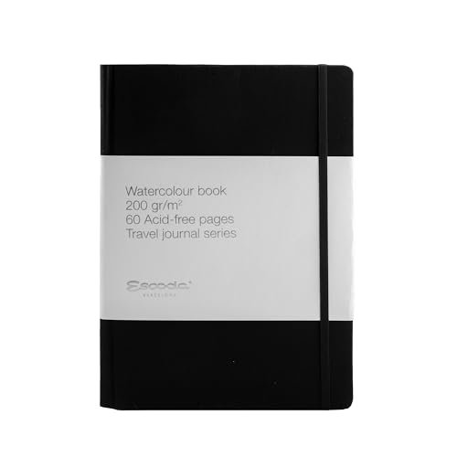 Escoda | Watercolour | Travel Journal - A5 Watercolour pad Portrait - 200g/m2 | 1 Journal | Natural White Paper, 60 Acid-Free Pages | Vertical 14 x 21 cm