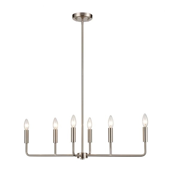 Elk Home Park Slope 31-inch Wide 6-Light Chandelier in Brushed Nickel