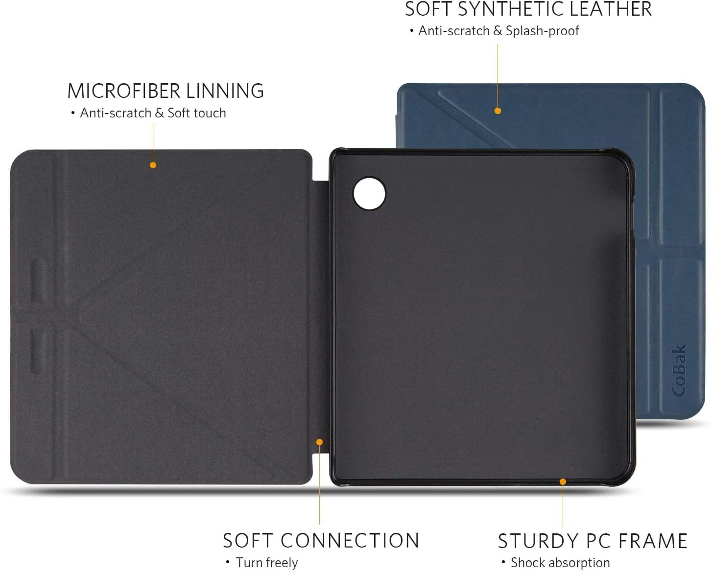 CoBak Kobo Libra Case with Stand Libra H2O Origami Protective PU