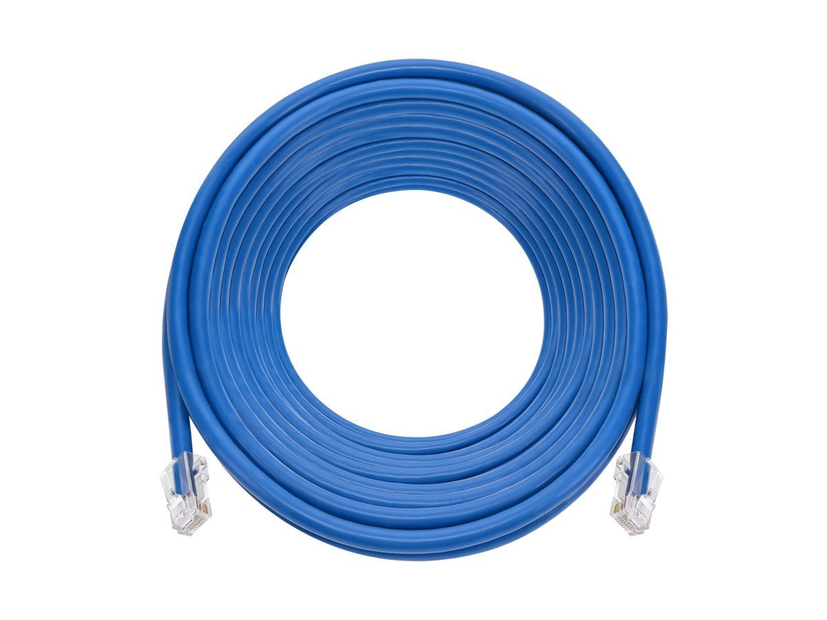Monoprice Cat6A Patch Cable - 100 Feet - Blue | 26AWG, 10G, Bare Copper conductor, Gold Plated Copper Connector, RJ45, Non-booted Ethernet Cable