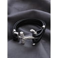 thumbnail image 4 of Terandius Double-Layer Black Leather Stylish Men's Bracelet, Men's Jewelry Gift, 4 of 6