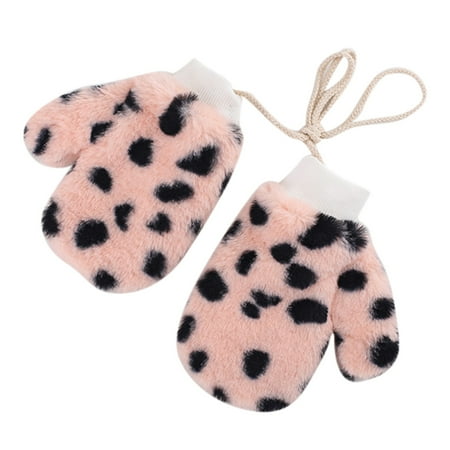 

None Thickening Kids Boys Warmth Girls Snow Outdoor Leopard Gloves Winter Pattern Kids Gloves & Mittens Toddler Winter Glove