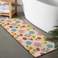 thumbnail image 2 of Pioneer Flower Floral Print Pattern Bathroom Rugs Mat, Non Slip Microfiber Bathroom Rug with Rubber Backing, Soft Mats for Bathroom Floor Tub Shower, 17"x47", 2 of 5