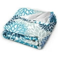 thumbnail image 4 of Blue Navy Chrisanthemum Flowers Bed Blanket Ultra Soft Throw Blanket All Season Warm Light Weight Cozy Plush Blankets for Home Bedroom Sofa Chair Travel, 40"X50", 4 of 6