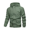 thumbnail image 1 of Men's Windproof Outdoor Hooded Jacket Workwear Solid Color Sports Leisure Zipper Jacket, 1 of 3