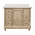 thumbnail image 4 of Kitchen Bath Collection Bella 42-inch Bathroom Vanity (Greige Oak/Engineered White): Fully Assembled Cabinet with Countertop and Sink, 4 of 6