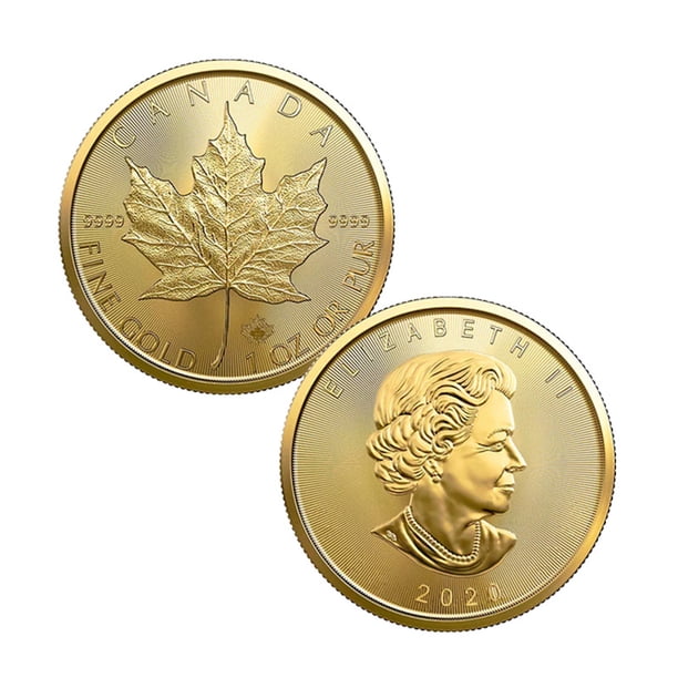Moneda canadiense con hoja de arce dorada, aleación de 60 g, 4 cm, anime, 2 unidades