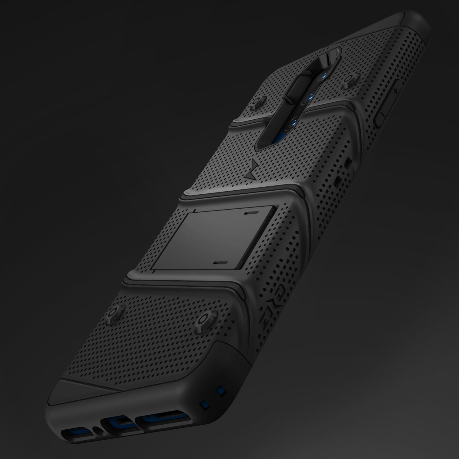 ZIZO Bolt Heavy-Duty OnePlus 7 Pro Case Lanyard Blue Black Military-Grade Drop Protection w//Kickstand Bundle Includes Belt Clip Holster
