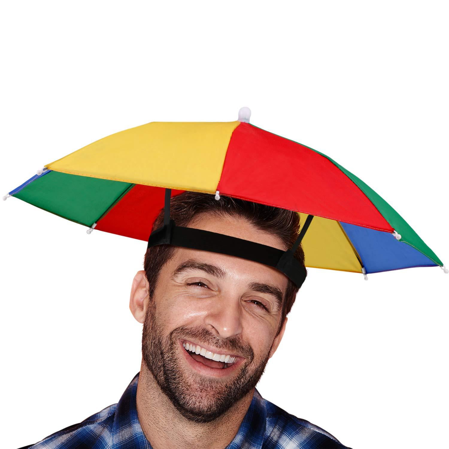 Chapeau-parapluie Anti-UV 69cm - Mains Libres, Pliable, Imperméable, Bandeau élastique - Idéal Pêche Jardinage