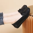 thumbnail image 2 of Women's Leather Loafers Soft Sole Shoes Driving Walking Moccasins Shoes Casual Slip on Loafers Boat Shoes Comfort Shoes, 2 of 6