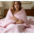 thumbnail image 3 of YFGEFTR Muslin Blanket, 41.3''x 41.3'' Breathable and Lightweight Throw Blanket for Bed and Couch, Gauze Blanket for Adults All Season(Pink), 3 of 5