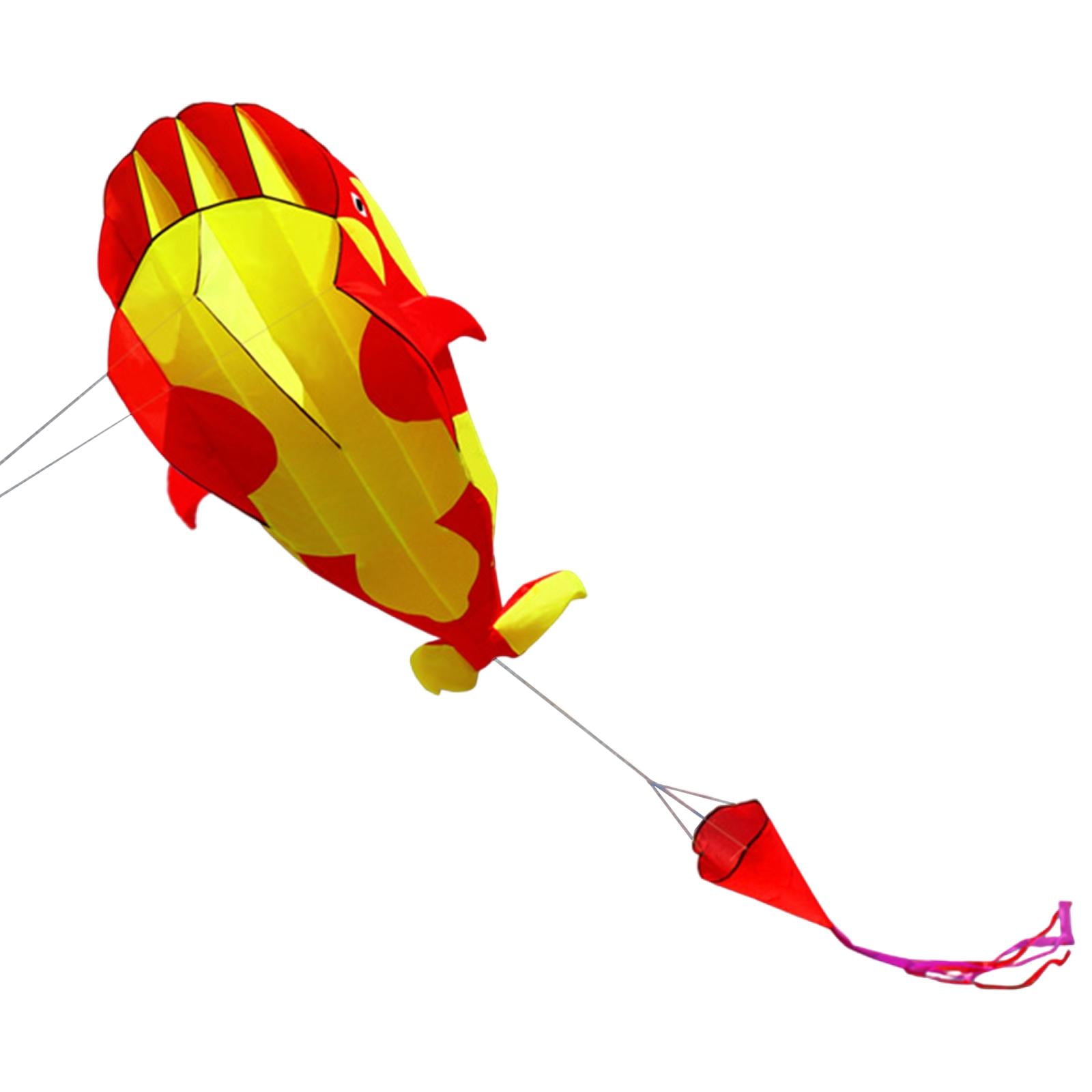 Giant Killer Whale Kite with 30M Kites String Parafoil Flying Kites Red