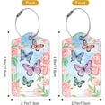thumbnail image 4 of 2Pack Luggage Tags for Suitcases, Cute  Pu Leather Cruise Luggage Tag with  Cover ID Label Address Card and Metal Ring Suitable for Women Men  Travel Bag   and Butterflies, 4 of 7