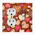 thumbnail image 1 of Metal Light Switch Plate Outlet Cover (Chocolate Hearts - Single Duplex Single Toggle), 1 of 2