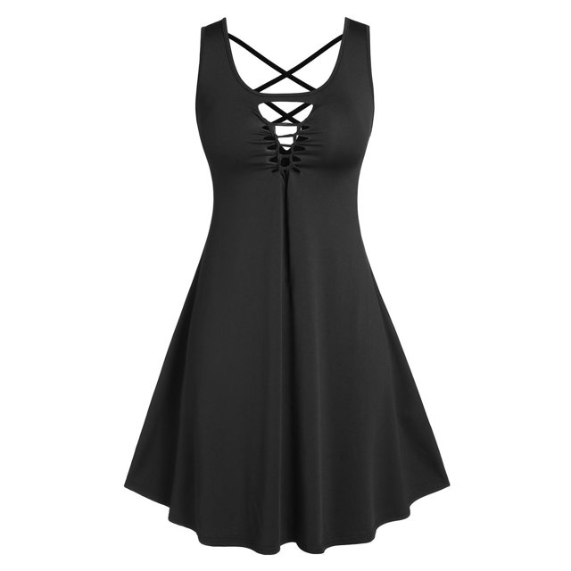 Vestido Recorte Talla Extra Rosegal Vestidos casuales de talla grande