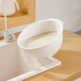 thumbnail image 1 of Canasta doble de drenaje de plástico grado alimenticio | Organizador de filtro grande para fregadero de cocina | Contenedor colador para verduras y frutas | Durable y ligero | 1 pieza blanca, 1 of 6