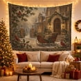 thumbnail image 3 of Snow Covered Grand With Old Fashioned Manor House, Mystical Fantasy for Space Lovers, Galaxy Room Decor, Christmas Gift, Tapestry Wall Hanging for Bedroom and Dorm, 3 of 7