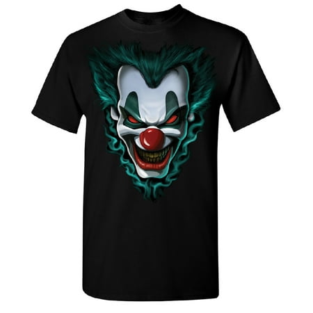 Psycho Clown Joker Face Men's T-shirt Funny Halloween 2017 Costume Tee Black Small