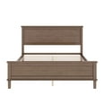thumbnail image 4 of Euroco Mid-Century Wood Queen Size Platform Bed with Headboard and Wood Slat Support, No Box Spring Needed, Brown, 4 of 7