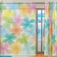 thumbnail image 2 of Coolnut Colorful Abstract Flowers Sheer Gauze Door Curtain Window Curtain Drapes for Living Room Kids Bedroom Window Treatment Decor W55 x L78 In 2 Panels, 2 of 4