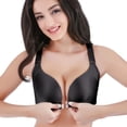 thumbnail image 2 of Lixiuxyad Front Closure Wireless Bras For Plus Size Full Coverage Seamless Back Smoothing Comfort Underwire T Shirt Bra,Bras for Women Black 38, 2 of 6