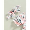 thumbnail image 4 of Bagilaanoe Baby Girls Independence Day Outfits 0-24M 4th of July Romper Dress Infant Print Short Sleeve Bodysuits + Headband Clothes, 4 of 7